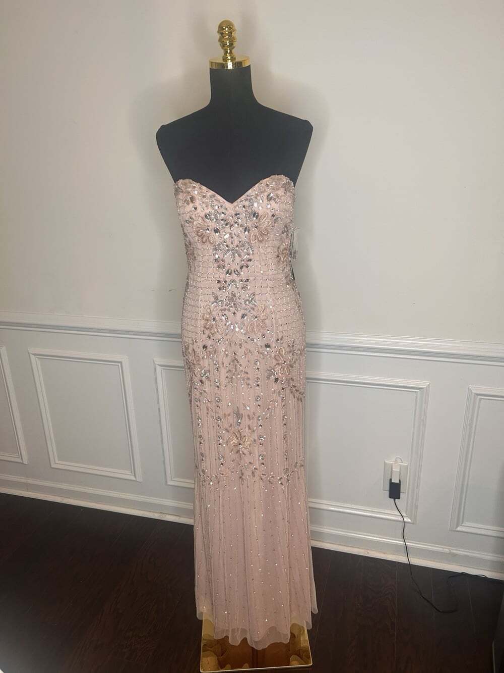 Aidan By Aidan Matrix Women’s Beaded Strapless Gown, Blush, Sz.6. $495 - Picture 11 of 16